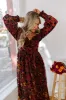 Harvest Garden Velvet Burnout Midi in Windsor Wine sold by Impressions