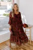 Harvest Garden Velvet Burnout Midi in Windsor Wine sold by Impressions