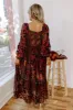 Harvest Garden Velvet Burnout Midi in Windsor Wine sold by Impressions
