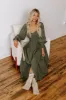 Sunset Views Button Down Midi in Olive sold by Impressions