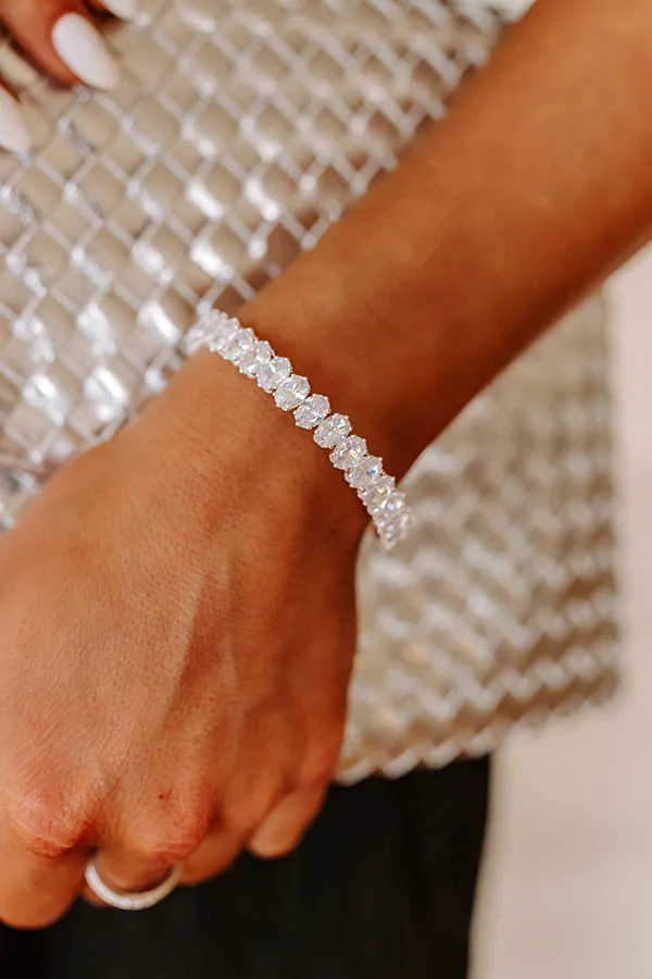 Cue The Sparkle Cubic Zirconia Cuff Bracelet in Silver sold by Impressions product image thumbnail 2