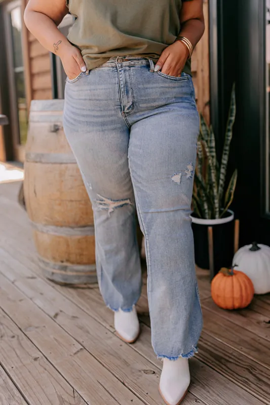 JUDY BLUE Zoe Midrise Distressed Flare Curves sold by Impressions