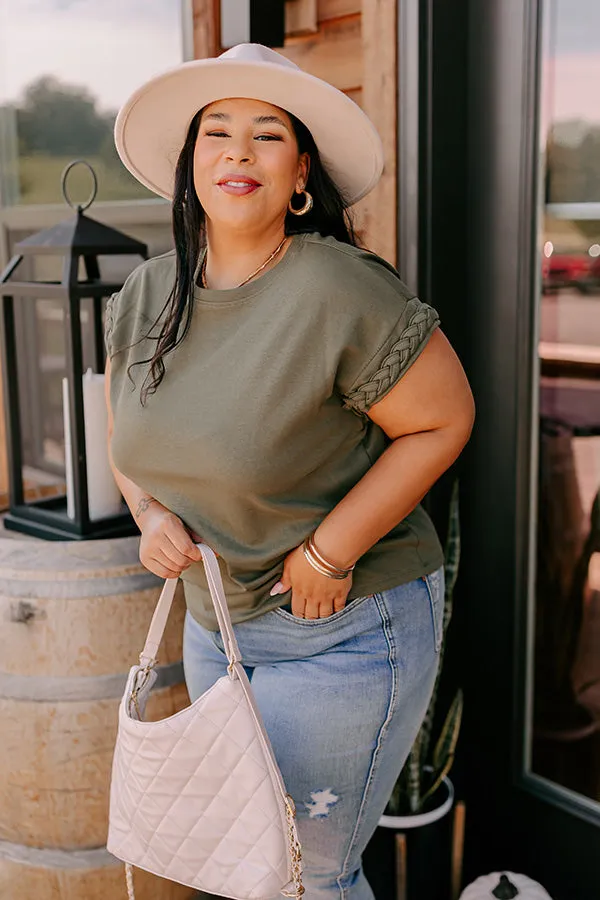 VIP Outing Shift Top in Olive Curves sold by Impressions