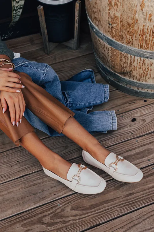 The Molly Faux Leather Loafer in Cream sold by Impressions