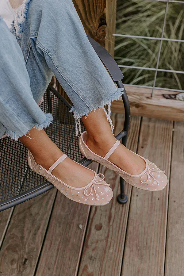 The Ariel Rhinestone Embellished Flat in Natural sold by Impressions