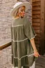 Simply Lovely Tiered Mini Dress in Olive sold by Impressions