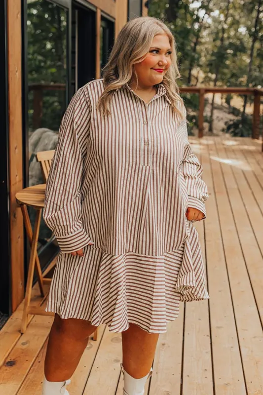 Stripe A Pose Mini Dress Curves sold by Impressions