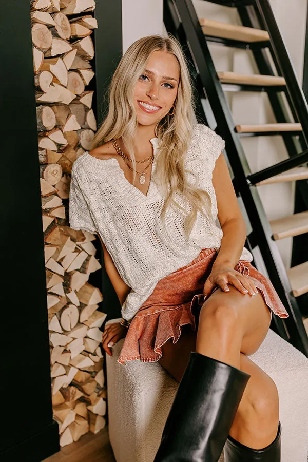 Block Party Chic Knit Top in Ivory sold by Impressions