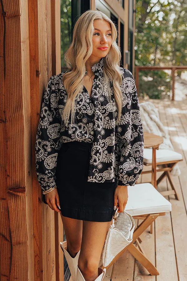 Wine Country Cutie Paisley Embroidered Top sold by Impressions