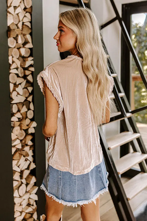 Feeling Glam Velvet Shift Top in Champagne sold by Impressions product image thumbnail 4