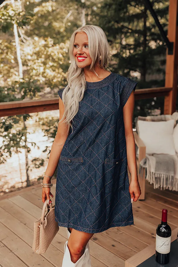 Metropolitan Muse Denim Mini Dress in Dark Wash sold by Impressions product image thumbnail 4