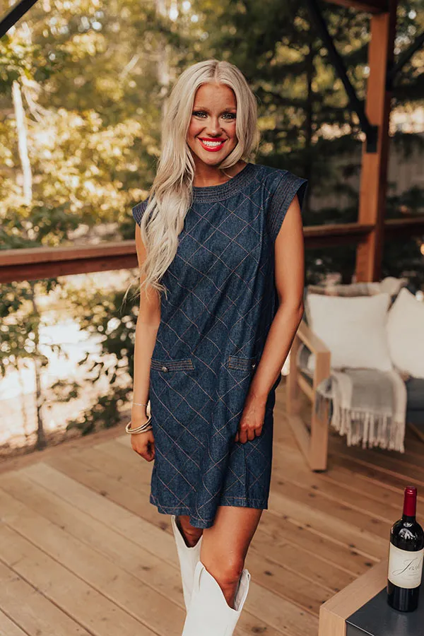 Metropolitan Muse Denim Mini Dress in Dark Wash sold by Impressions product image thumbnail 2