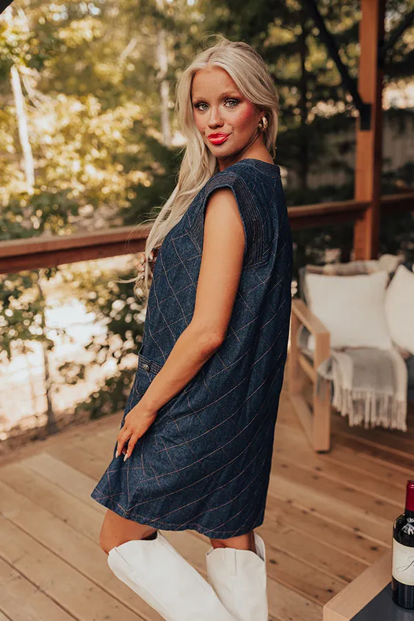 Metropolitan Muse Denim Mini Dress in Dark Wash sold by Impressions product image thumbnail 3