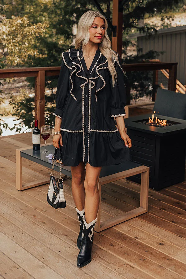 Chic A La Mode Ruffle Mini Dress in Black sold by Impressions product image thumbnail 2