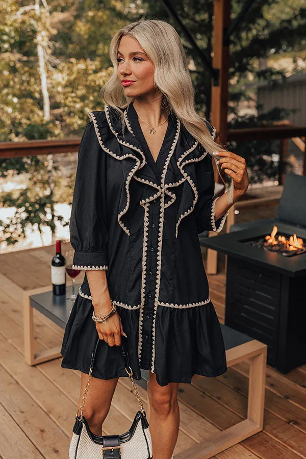 Chic A La Mode Ruffle Mini Dress in Black sold by Impressions product image thumbnail 3