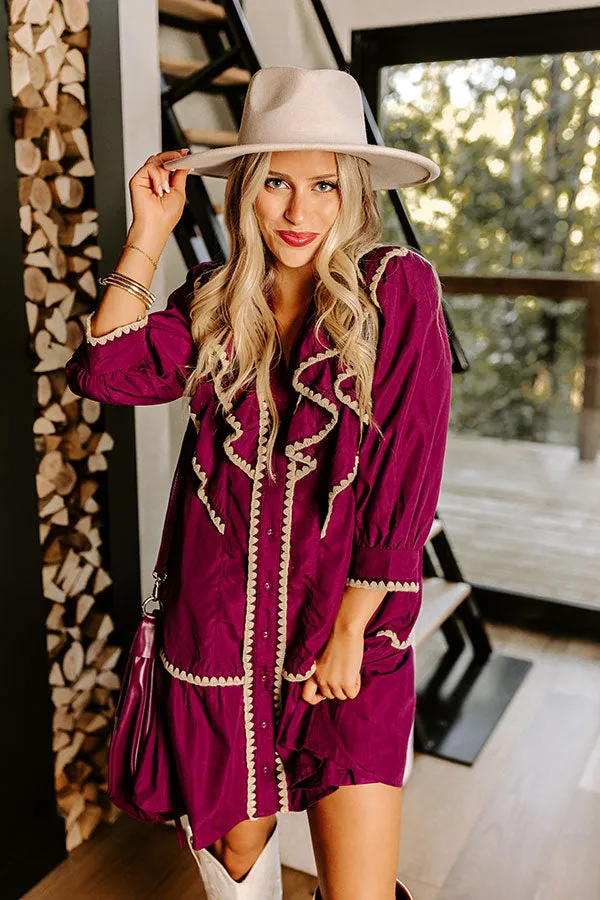 Chic A La Mode Ruffle Mini Dress in Royal Plum sold by Impressions product image thumbnail 2