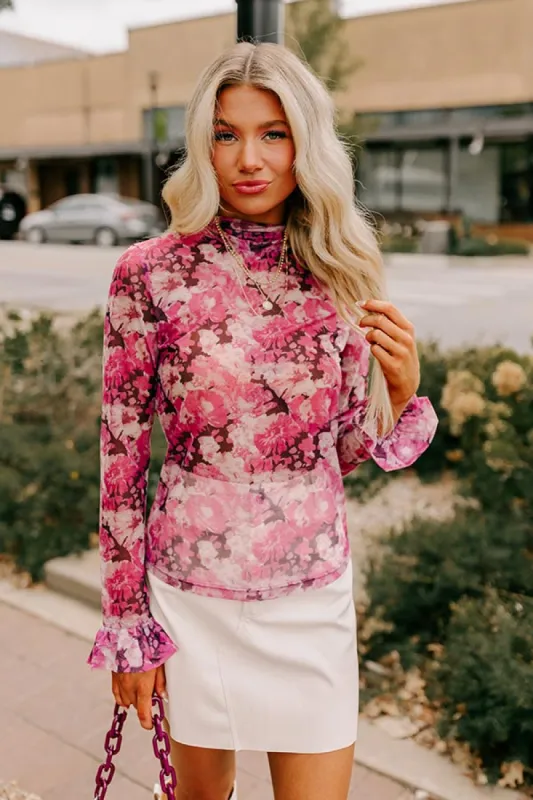 Art Gallery Ready Mesh Floral Top sold by Impressions