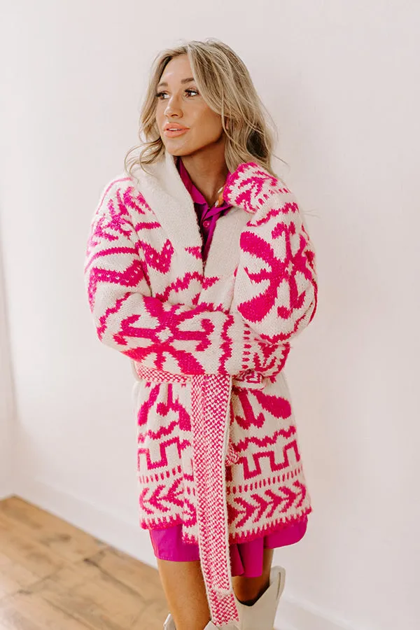 Cabin Cozy Knit Cardigan in Pink sold by Impressions product image thumbnail 4