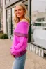 Chic Moment Off Shoulder Knit Sweater in Violet sold by Impressions