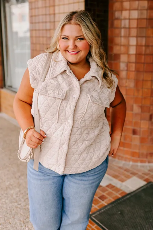 Cedar Creek Quilted Vest in Cream Curves sold by Impressions