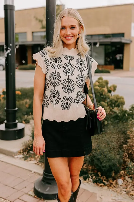 Front Porch Sippin' Floral Sweater Top sold by Impressions