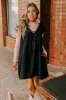 Hayride Honey Denim Mini Dress in Black sold by Impressions