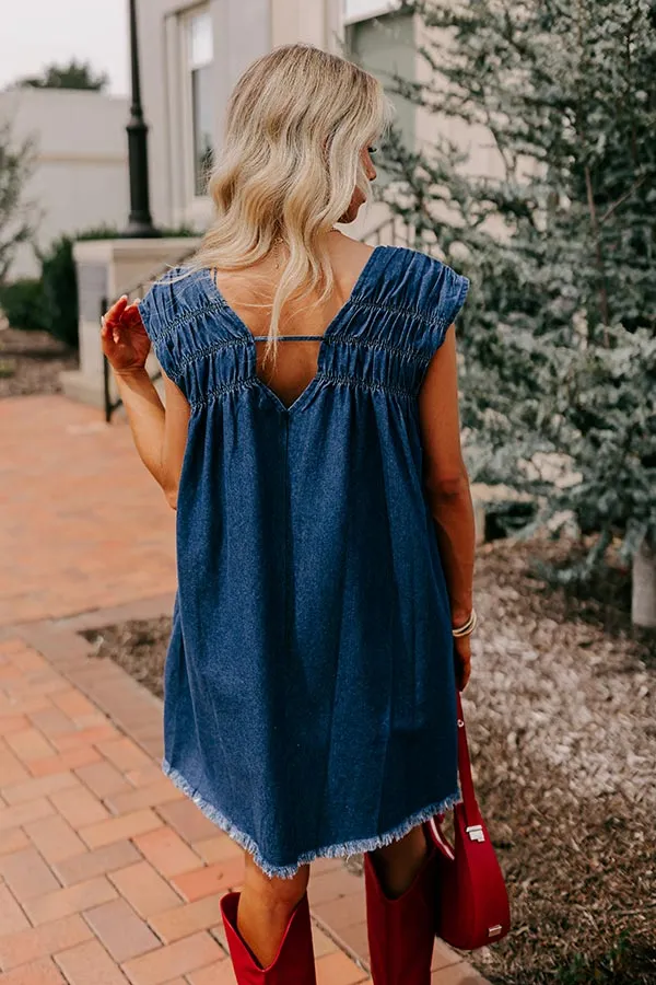 Hayride Honey Denim Mini Dress in Dark Wash sold by Impressions product image thumbnail 4