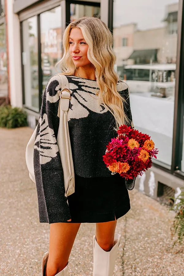 Chai Latte and Chit Chat Knit Sweater in Black sold by Impressions