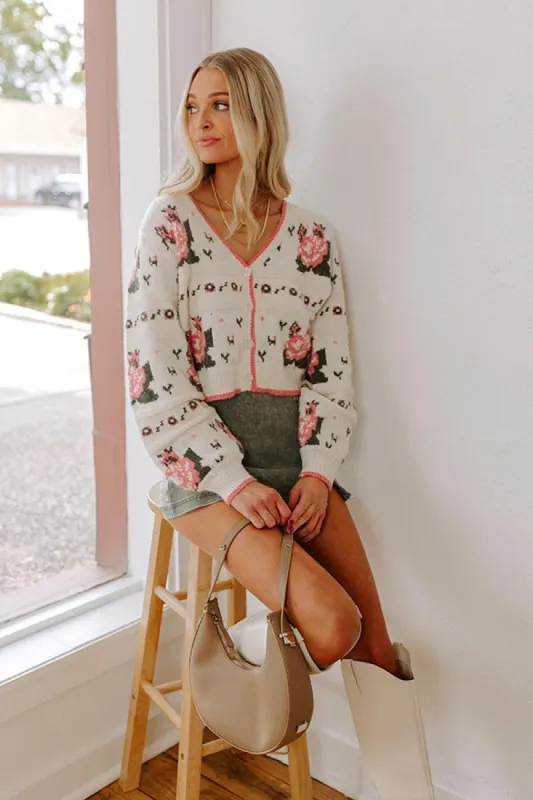 Sweet Moment Floral Wool-Blend Cardigan sold by Impressions