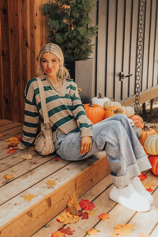 Polo and Prosecco Knit Sweater in Hunter Green sold by Impressions