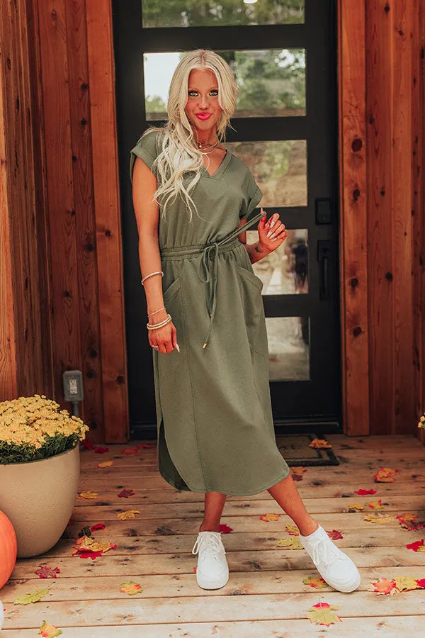 Madison Avenue Stroll Midi in Olive sold by Impressions product image thumbnail 3