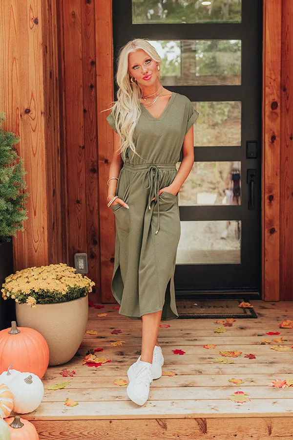 Madison Avenue Stroll Midi in Olive sold by Impressions