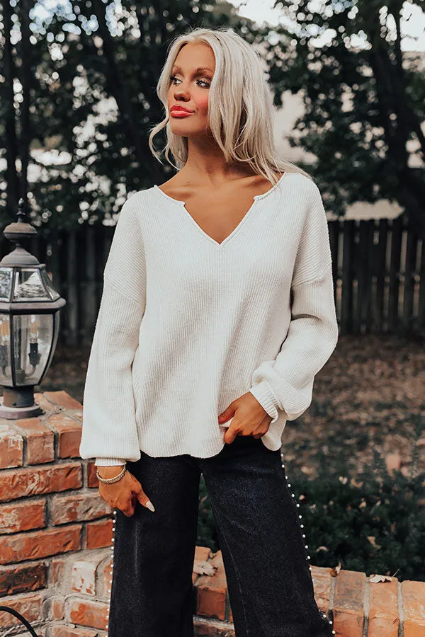 Cappuccinos On Repeat Sweater Top in Ivory sold by Impressions
