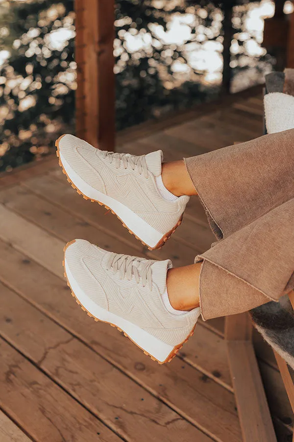 The Blake Corduroy Sneaker in Light Oatmeal sold by Impressions