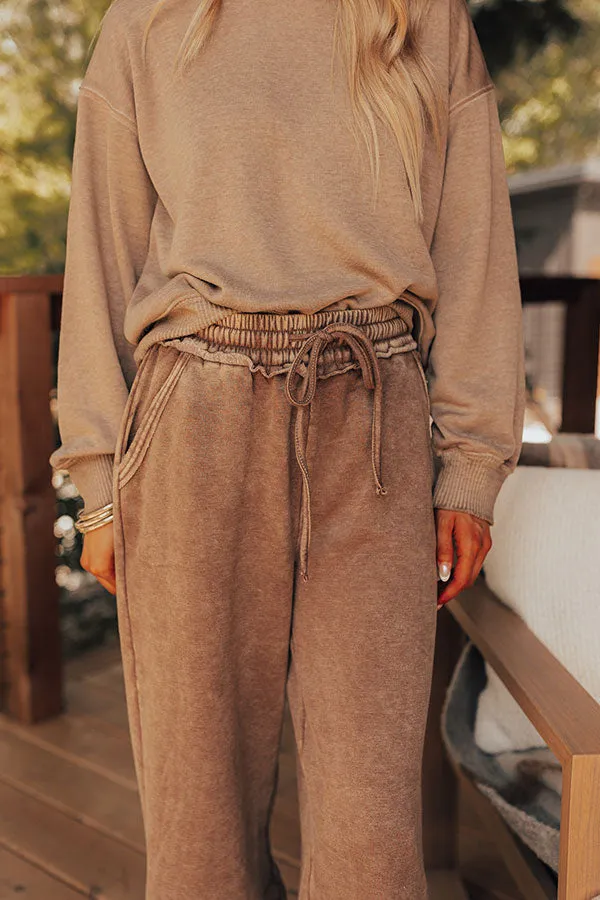 Cozy Daydream High Waist Vintage Wash Pants in Mocha sold by Impressions product image thumbnail 3