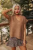 Cinnamon Sugar Kisses Knit Top in Chocolate sold by Impressions