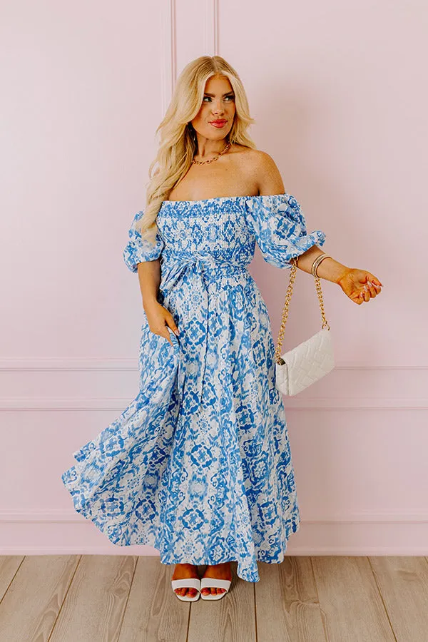 Ocean Breeze Smocked Maxi Dress Curves sold by Impressions product image thumbnail 4