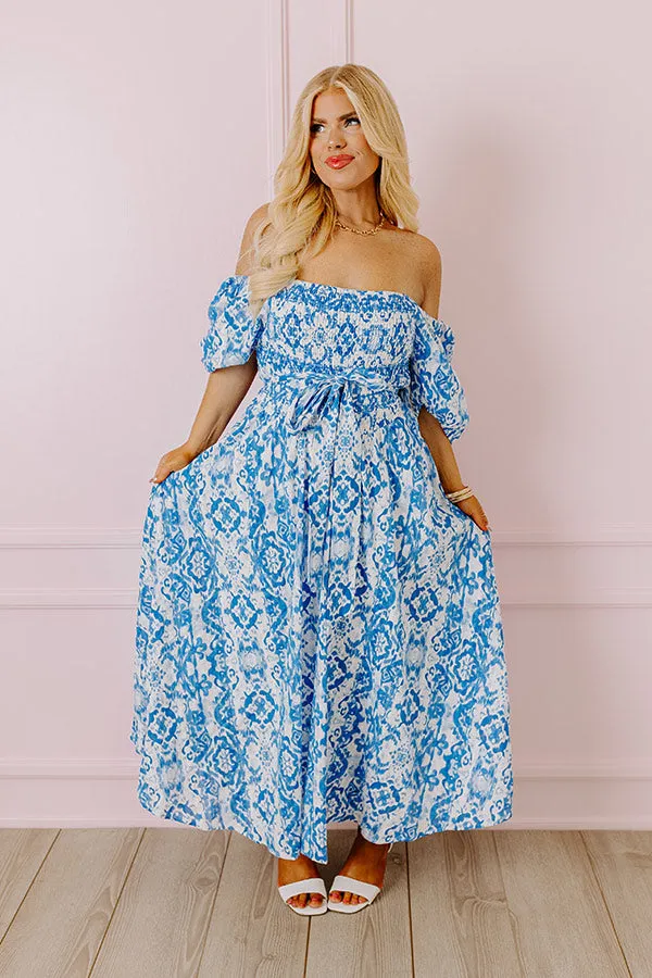Ocean Breeze Smocked Maxi Dress Curves sold by Impressions