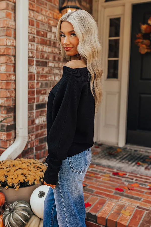 Cinnamon Chai Ribbed Sweater Top in Black sold by Impressions product image thumbnail 3