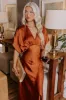 Gala Moment Satin Maxi Dress in Dark Rust sold by Impressions