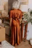 Gala Moment Satin Maxi Dress in Dark Rust sold by Impressions