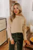Cinnamon Chai Ribbed Sweater Top in Iced Latte sold by Impressions