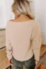 Cinnamon Chai Ribbed Sweater Top in Iced Latte sold by Impressions