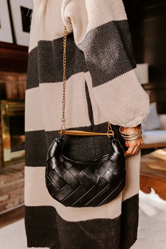 Easy To Style Faux Leather Woven Purse in Black sold by Impressions