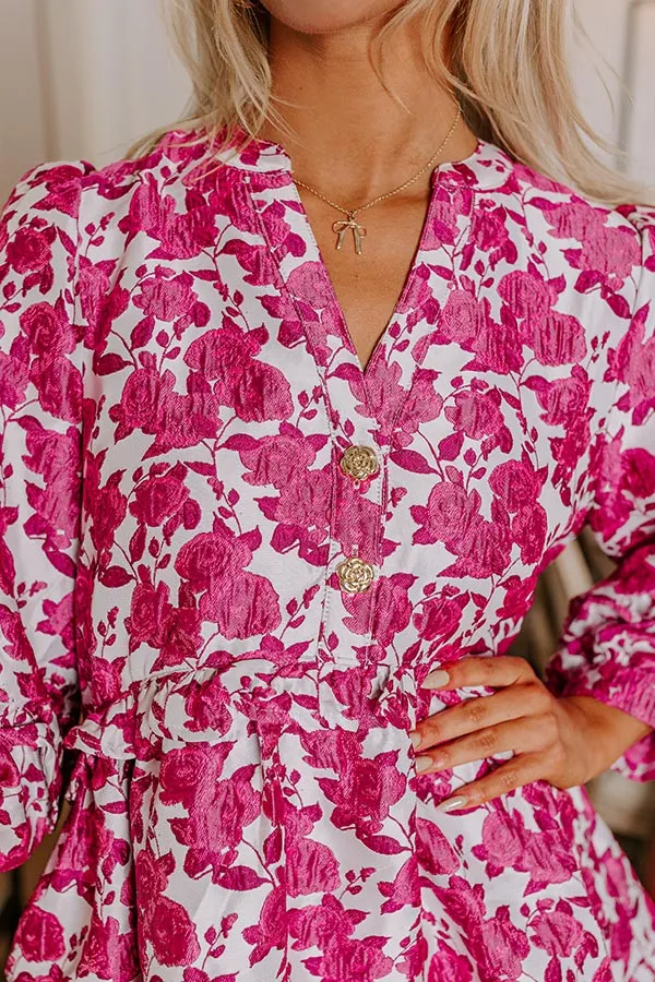 The Final Rose Jacquard Mini Dress in Pink sold by Impressions product image thumbnail 3