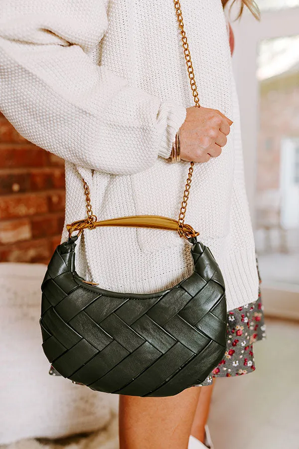 Easy To Style Faux Leather Woven Purse in Dark Olive sold by Impressions product image thumbnail 2