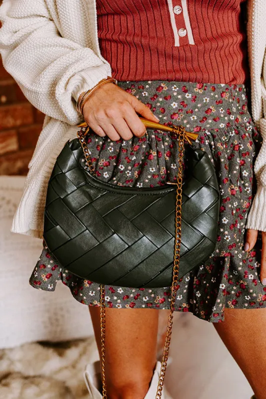 Easy To Style Faux Leather Woven Purse in Dark Olive sold by Impressions