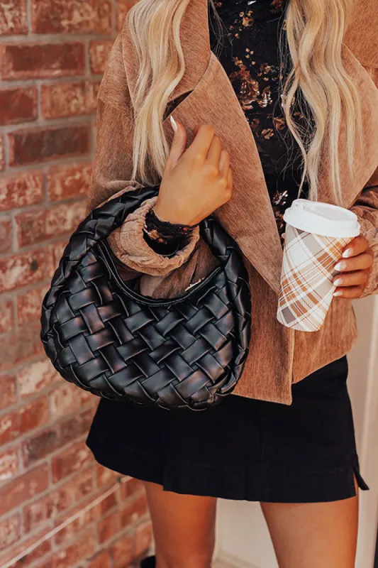 Vogue Views Faux Leather Woven Purse in Black sold by Impressions