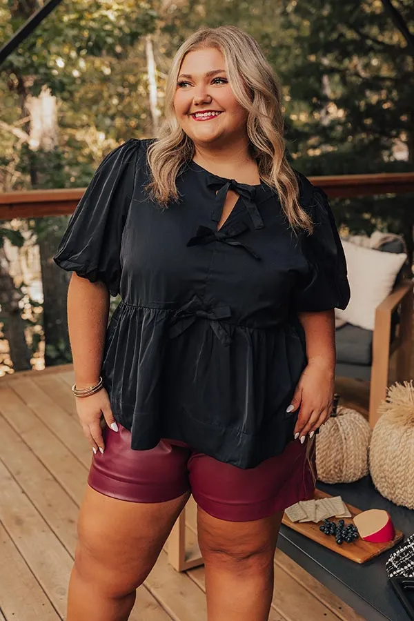 Meant For Martinis Peplum Top in Black Curves sold by Impressions