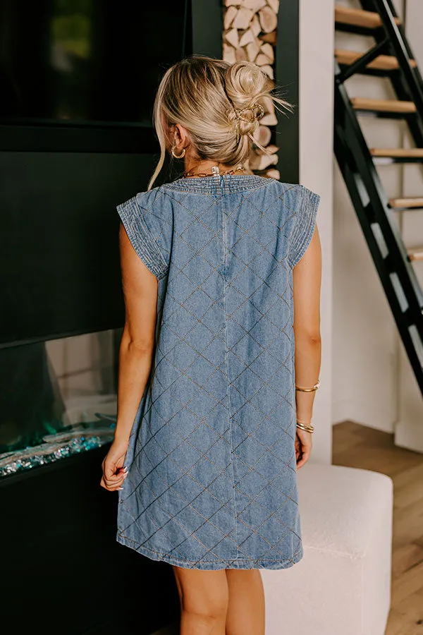 Metropolitan Muse Denim Mini Dress in Medium Wash sold by Impressions product image thumbnail 2